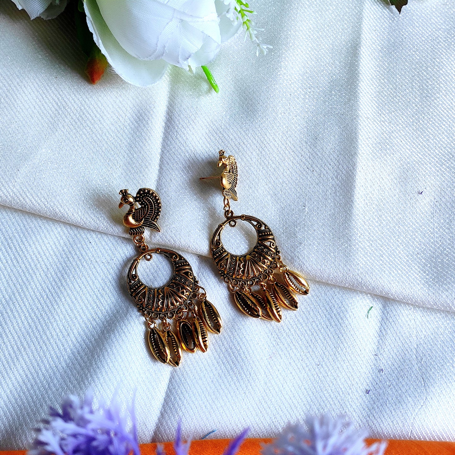 Handcraft golden earrings|| Handmade earrings by mayurpankh|| oxide jewelry