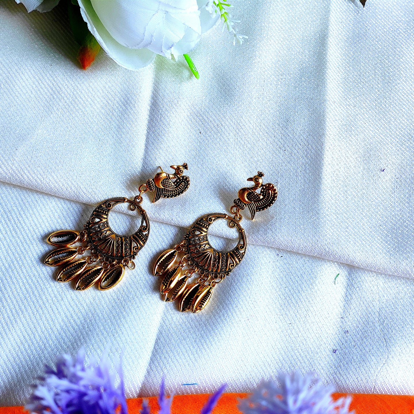 Handcraft golden earrings|| Handmade earrings by mayurpankh|| oxide jewelry