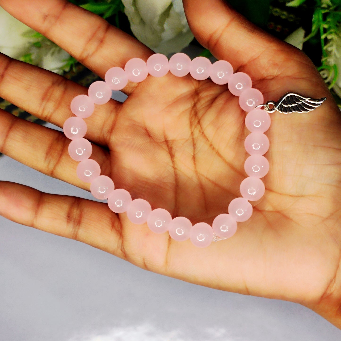 Round glass beads bracelet