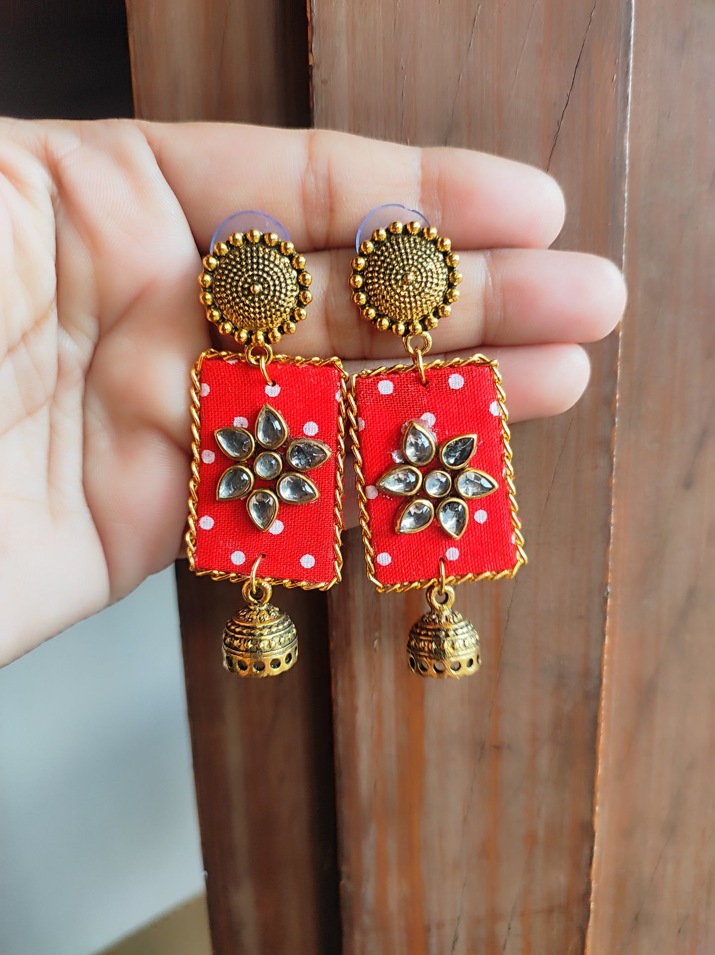 aasha Handmade earring/ Fabric jewelry/ Handcraft jewelry by mayurpankh