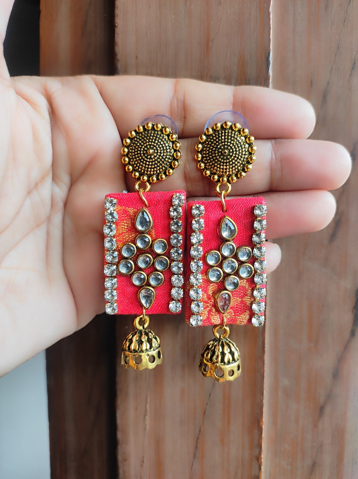 aasha Handmade earring/ Fabric jewelry/ Handcraft jewelry by mayurpankh