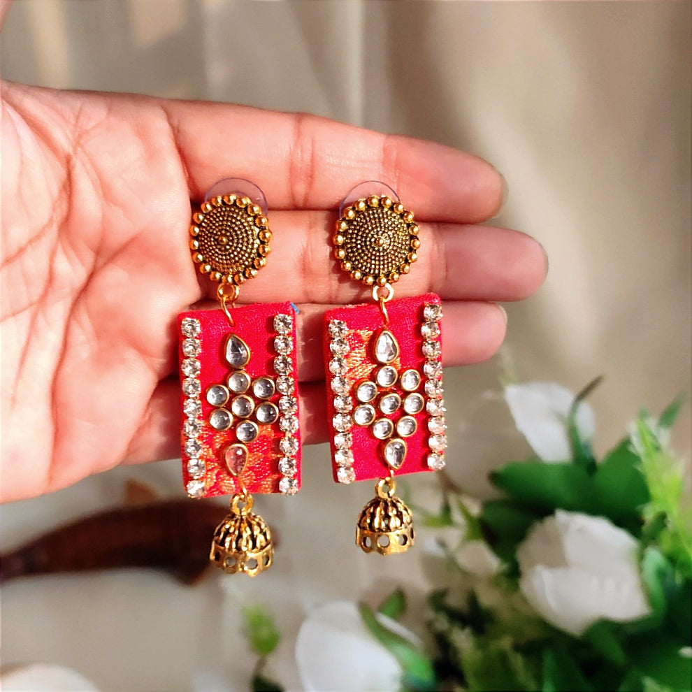 aasha Handmade earring/ Fabric jewelry/ Handcraft jewelry by mayurpankh