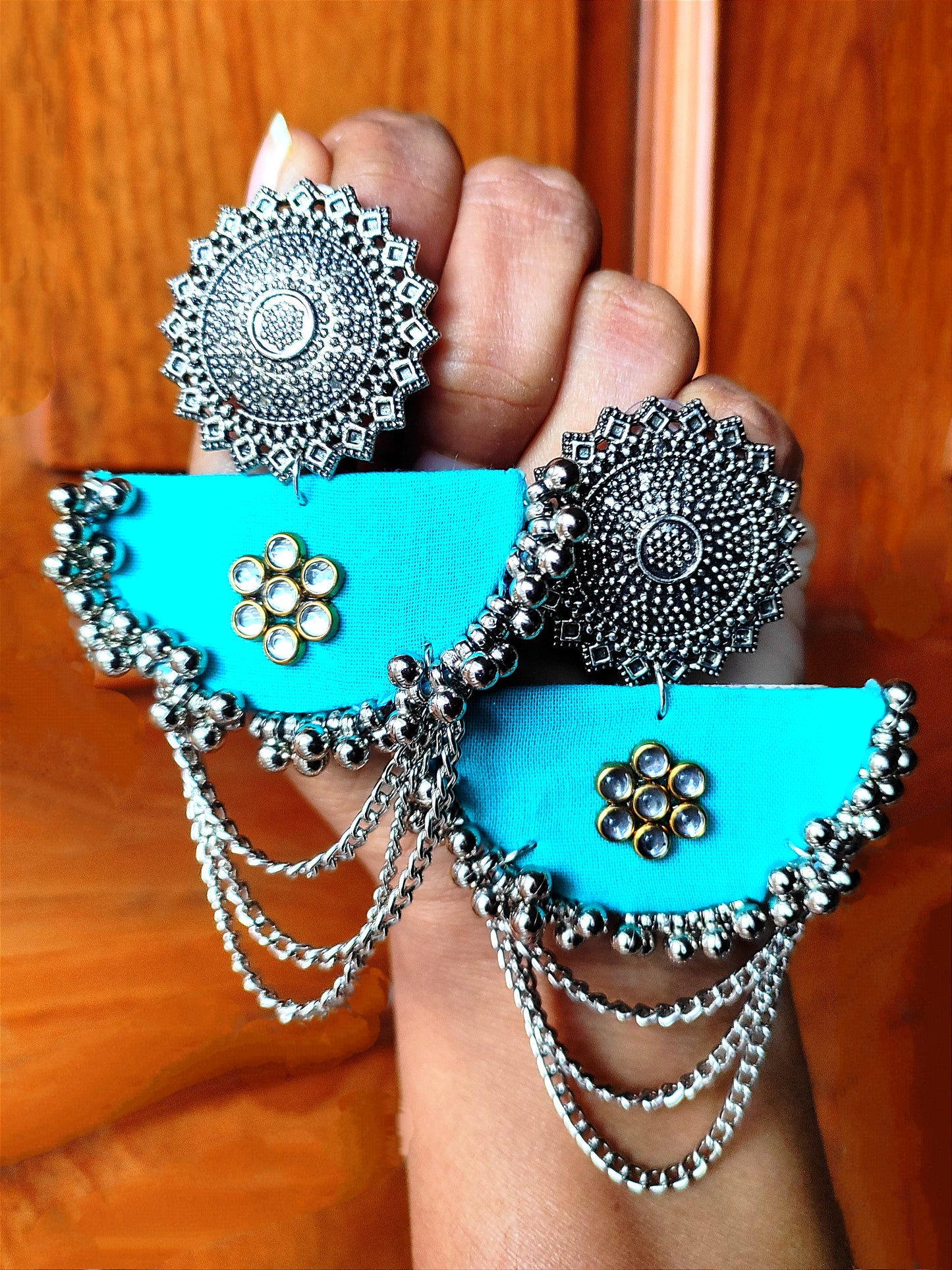 Siya earring/ Handmade Fabric earring/ Buy Handmade Fabric jewelry quirky design