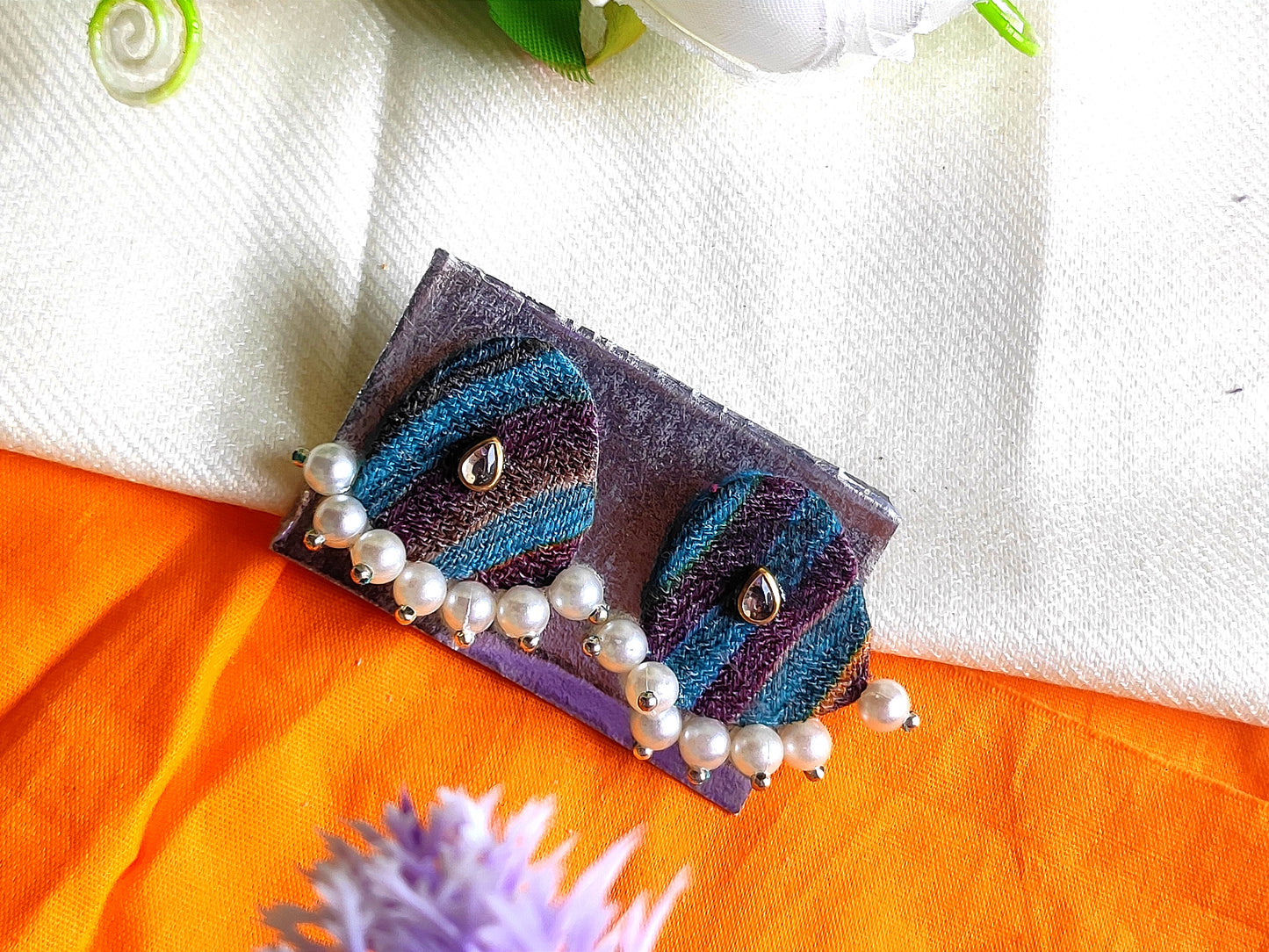 Vani studs fabric handmade stud daily wear