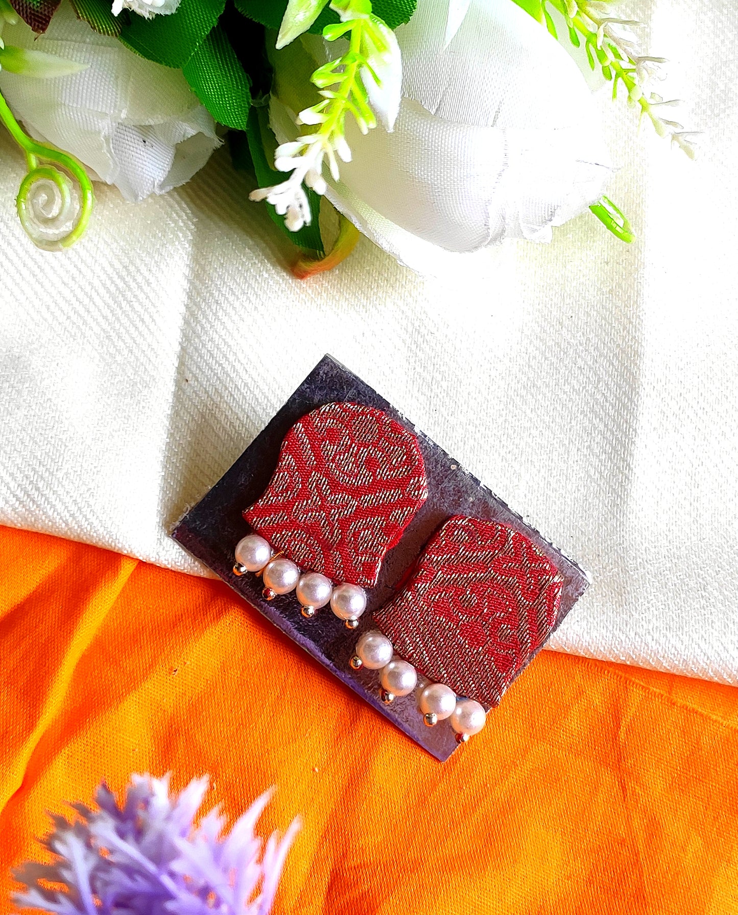 Vani studs fabric handmade stud daily wear