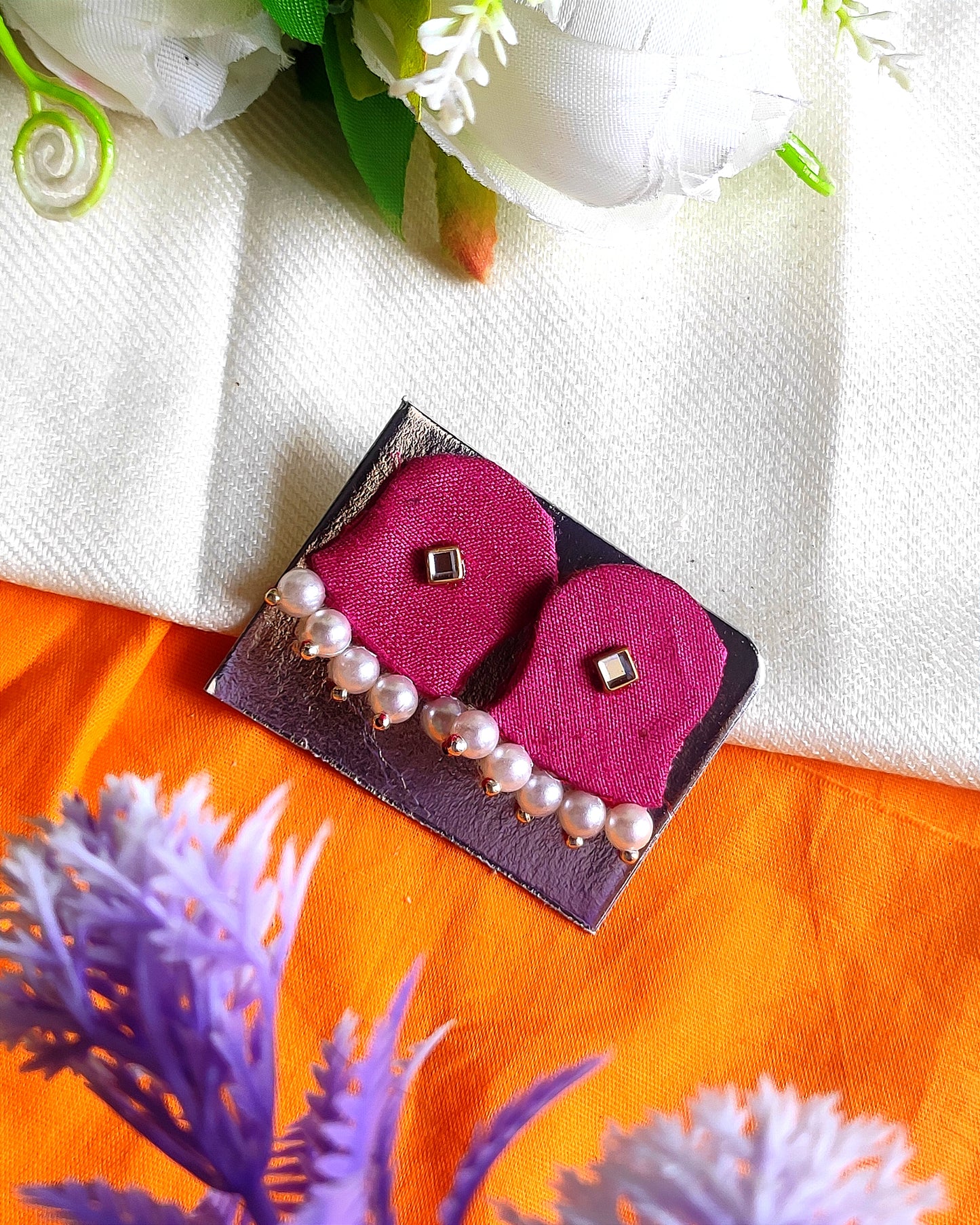 Vani studs fabric handmade stud daily wear