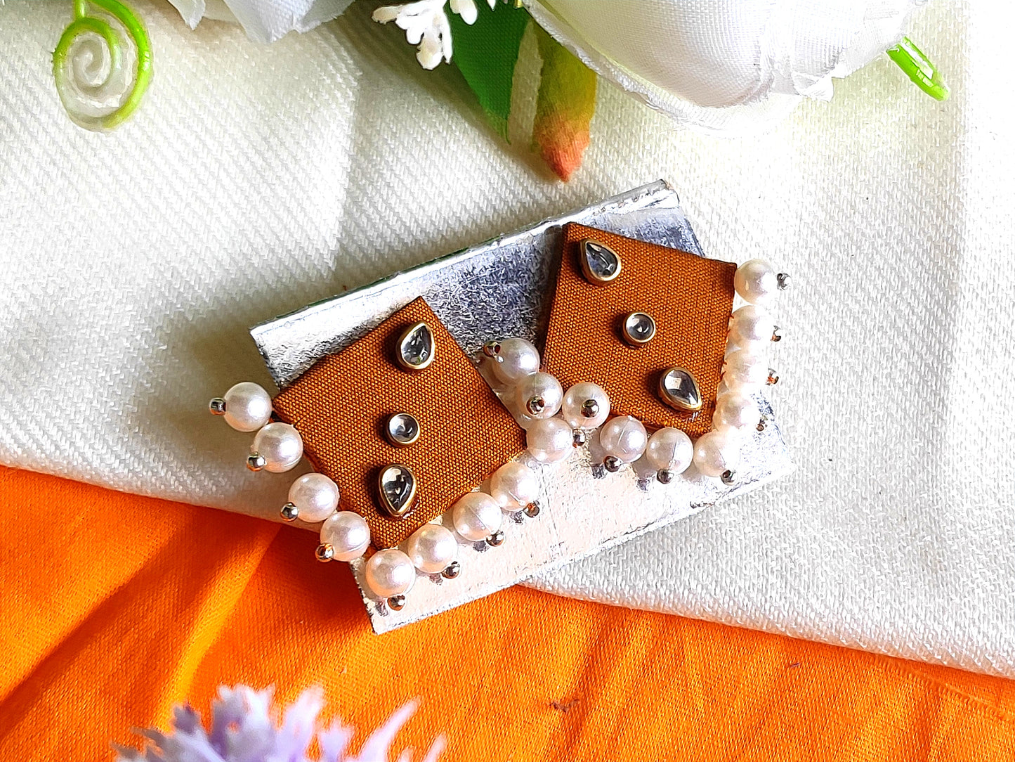 Vani studs fabric handmade stud daily wear