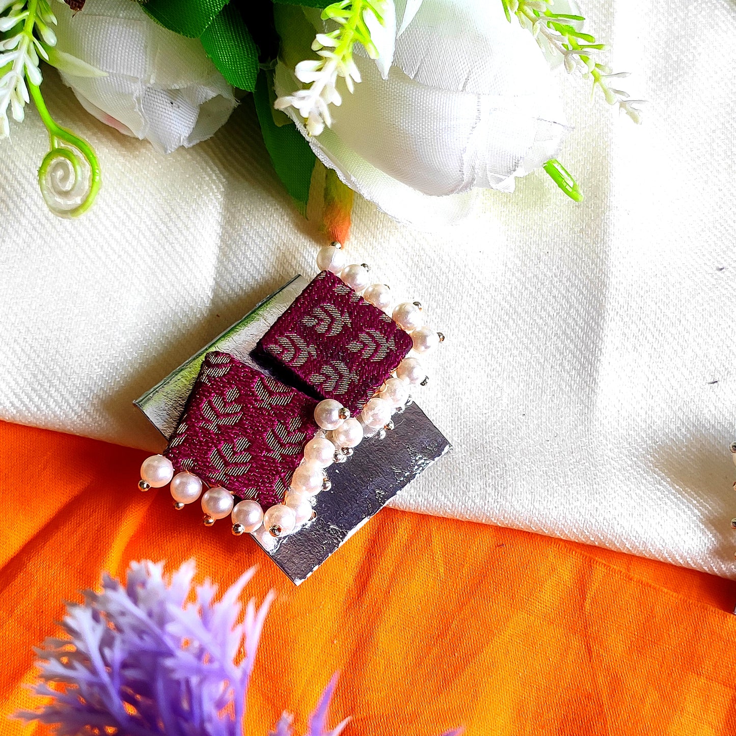 Vani studs fabric handmade stud daily wear