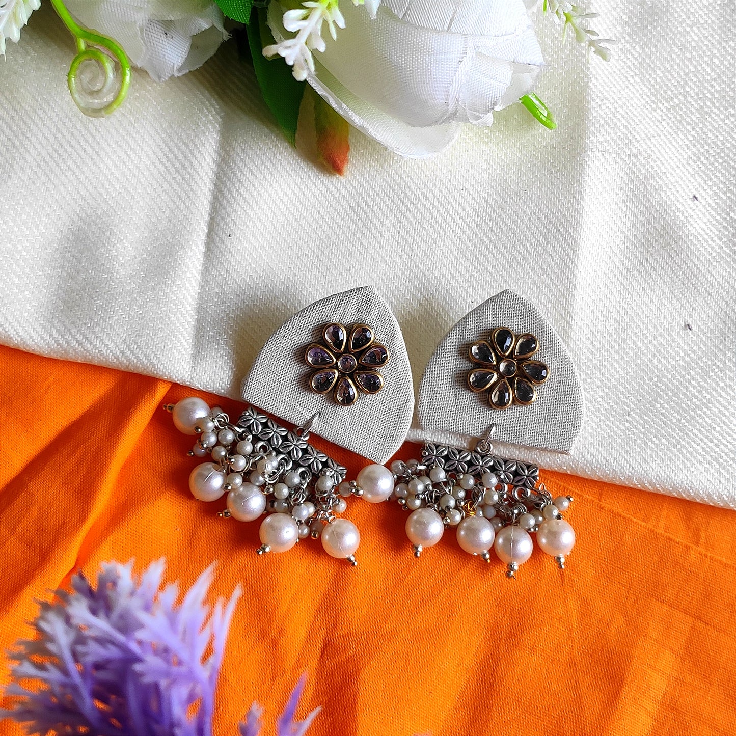 TRISHA EARRING HANDCRAFT EARRING FABRIC EARRING
