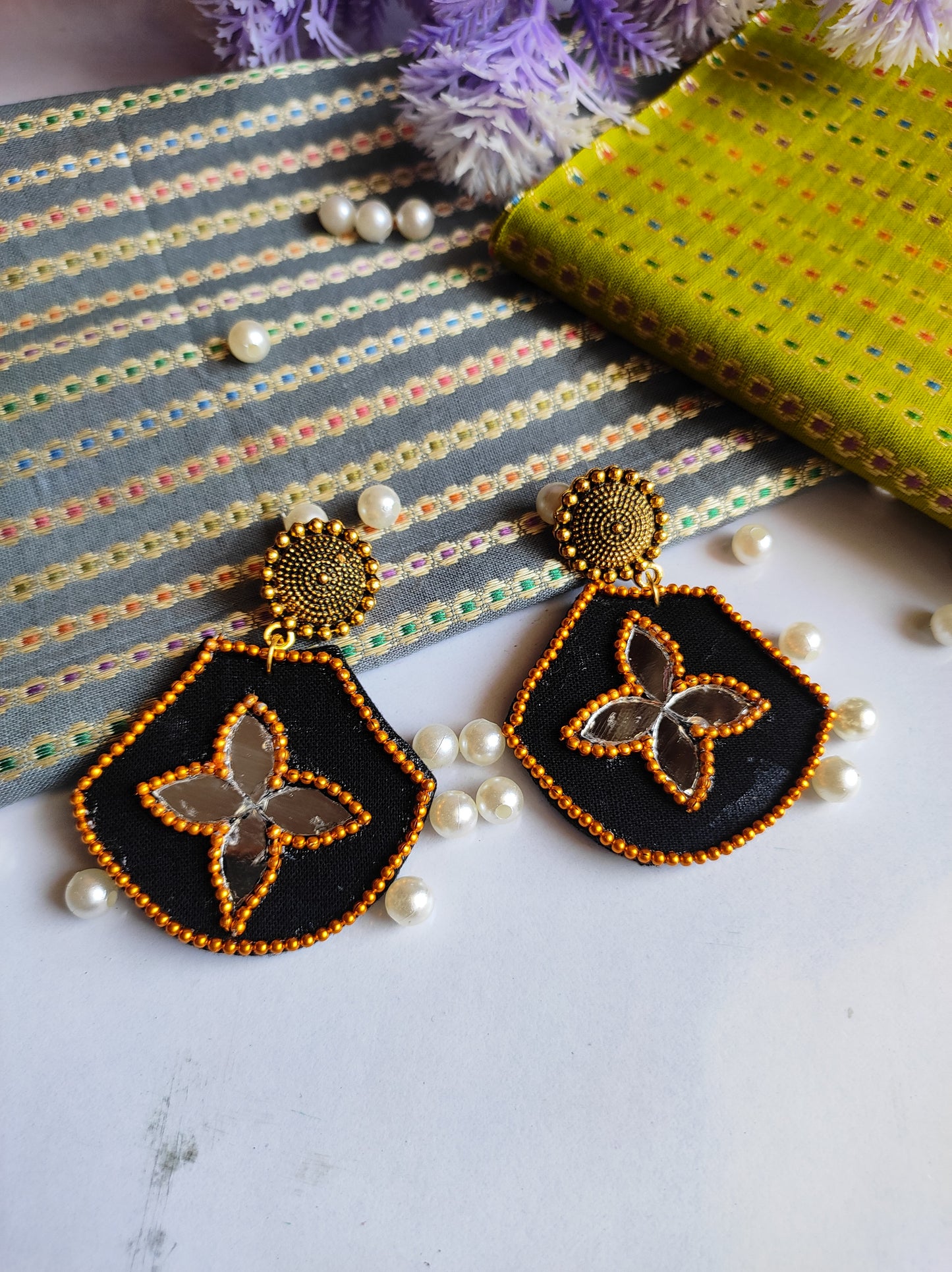 Aasha earring/ handcraft handmade fabric jewellery