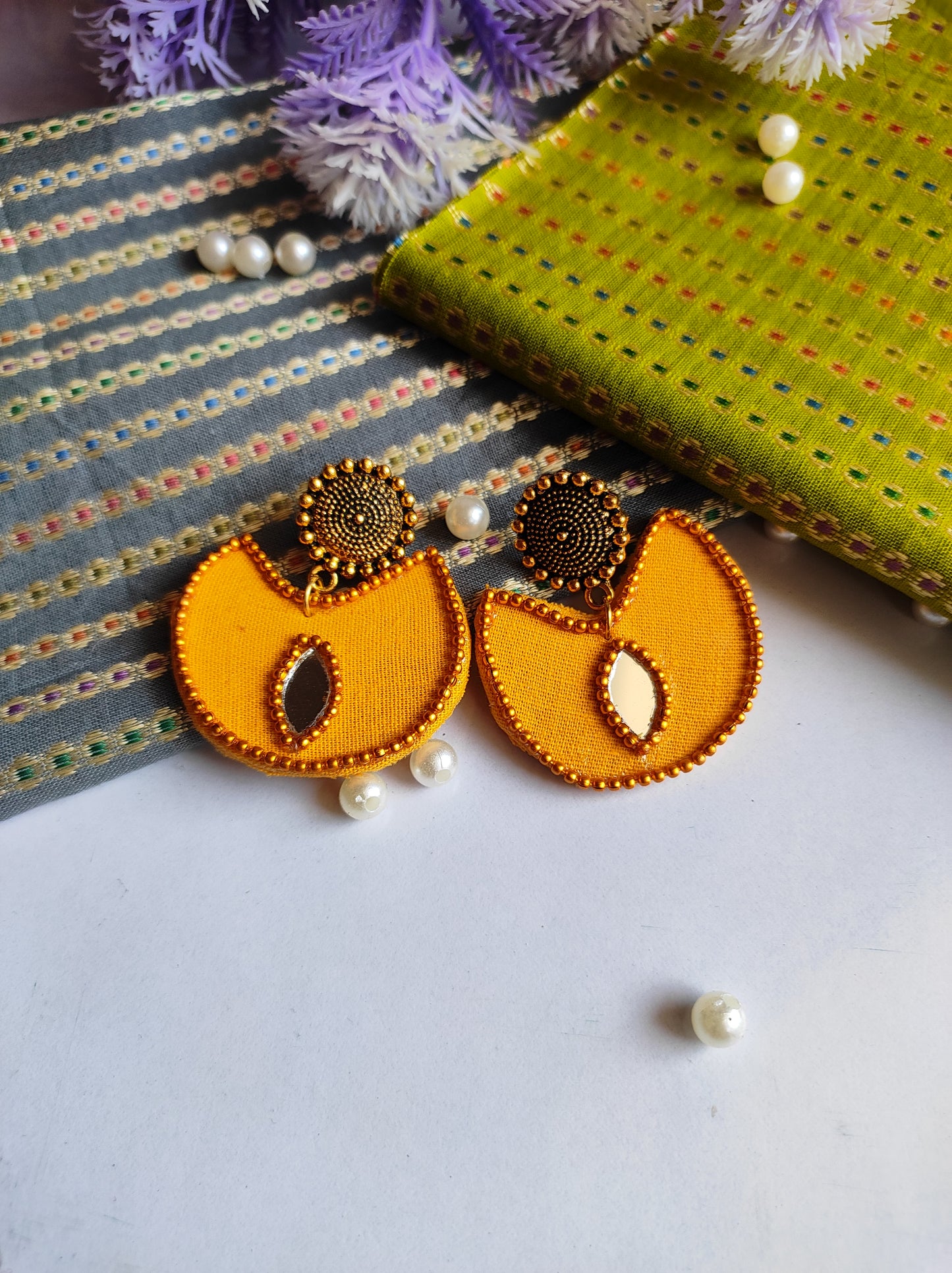 Aasha earring/ handcraft handmade fabric jewellery