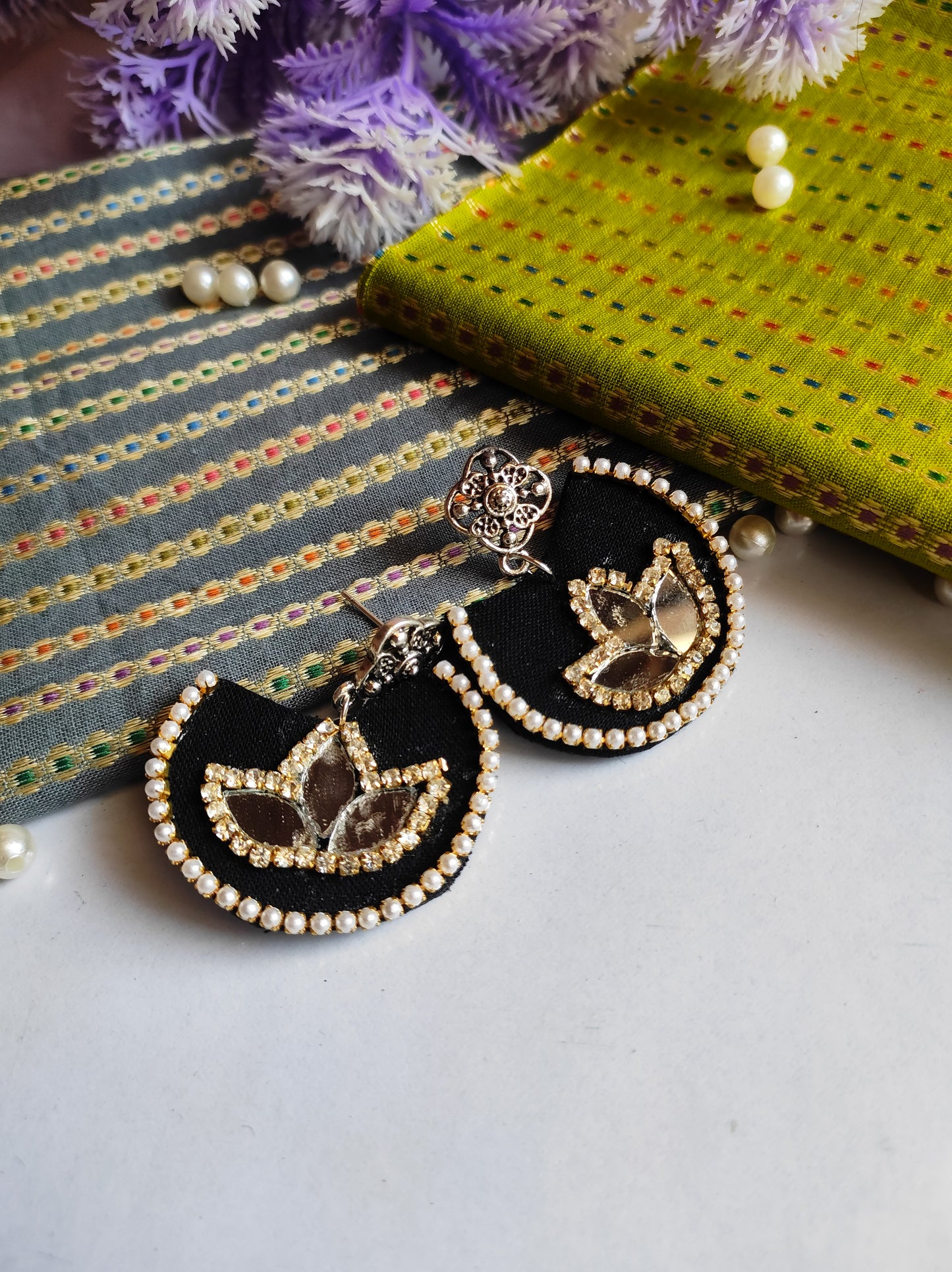 Aasha earring/ handcraft handmade fabric jewellery