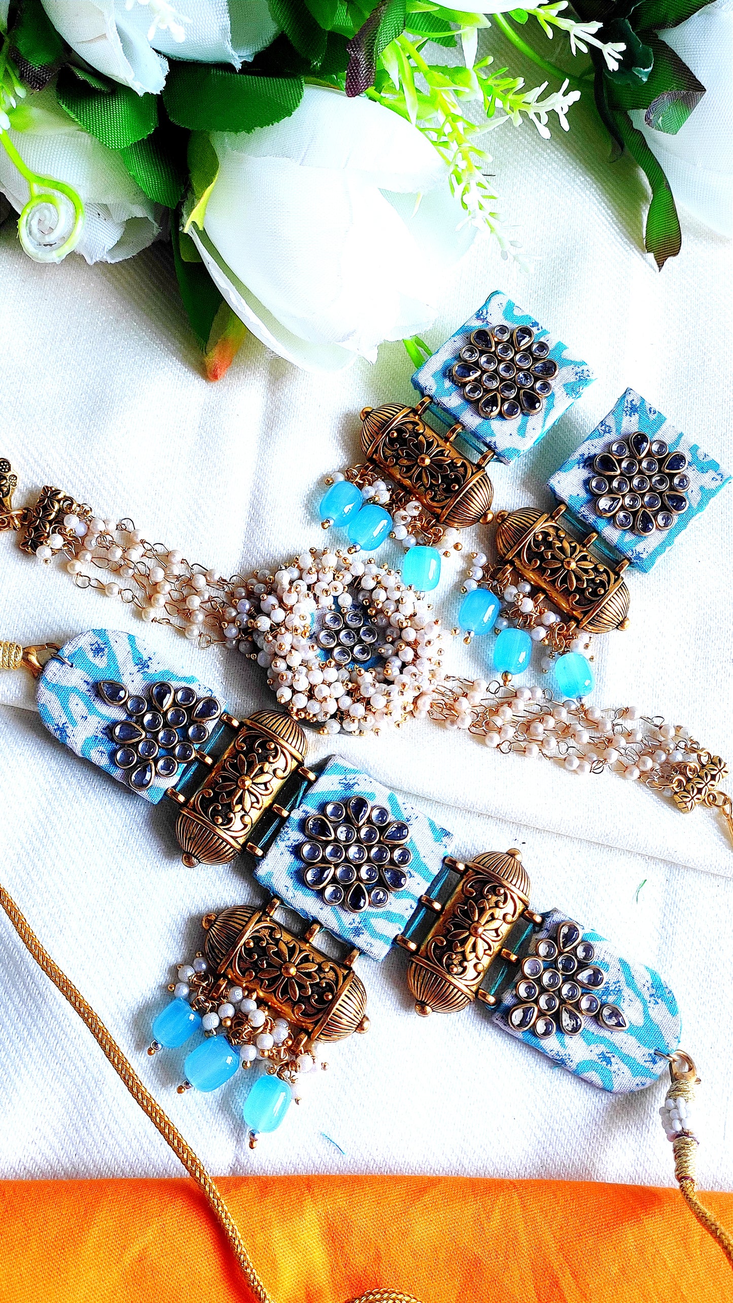 RANI CHOKER ,HANDCRAFT FABRIC CHOKER