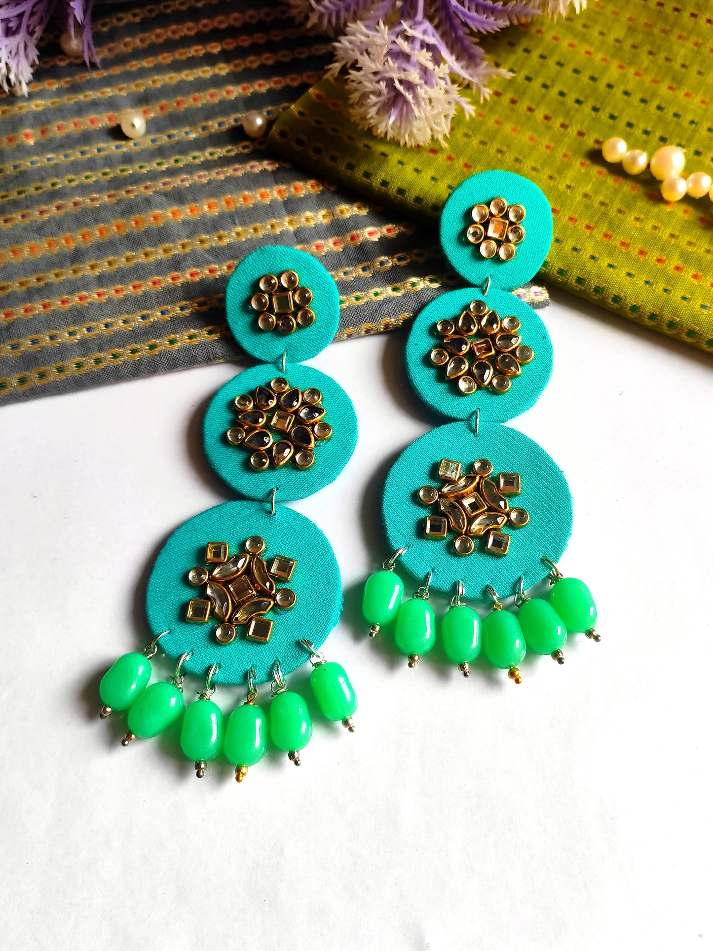 shreya handmade fabric long earring
