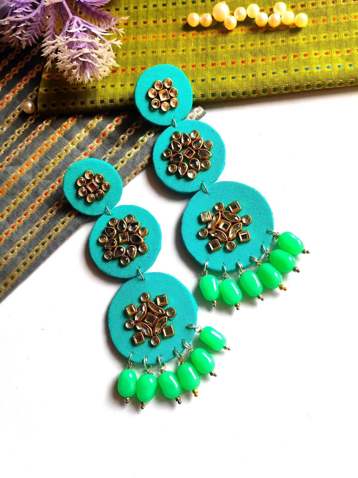 shreya handmade fabric long earring