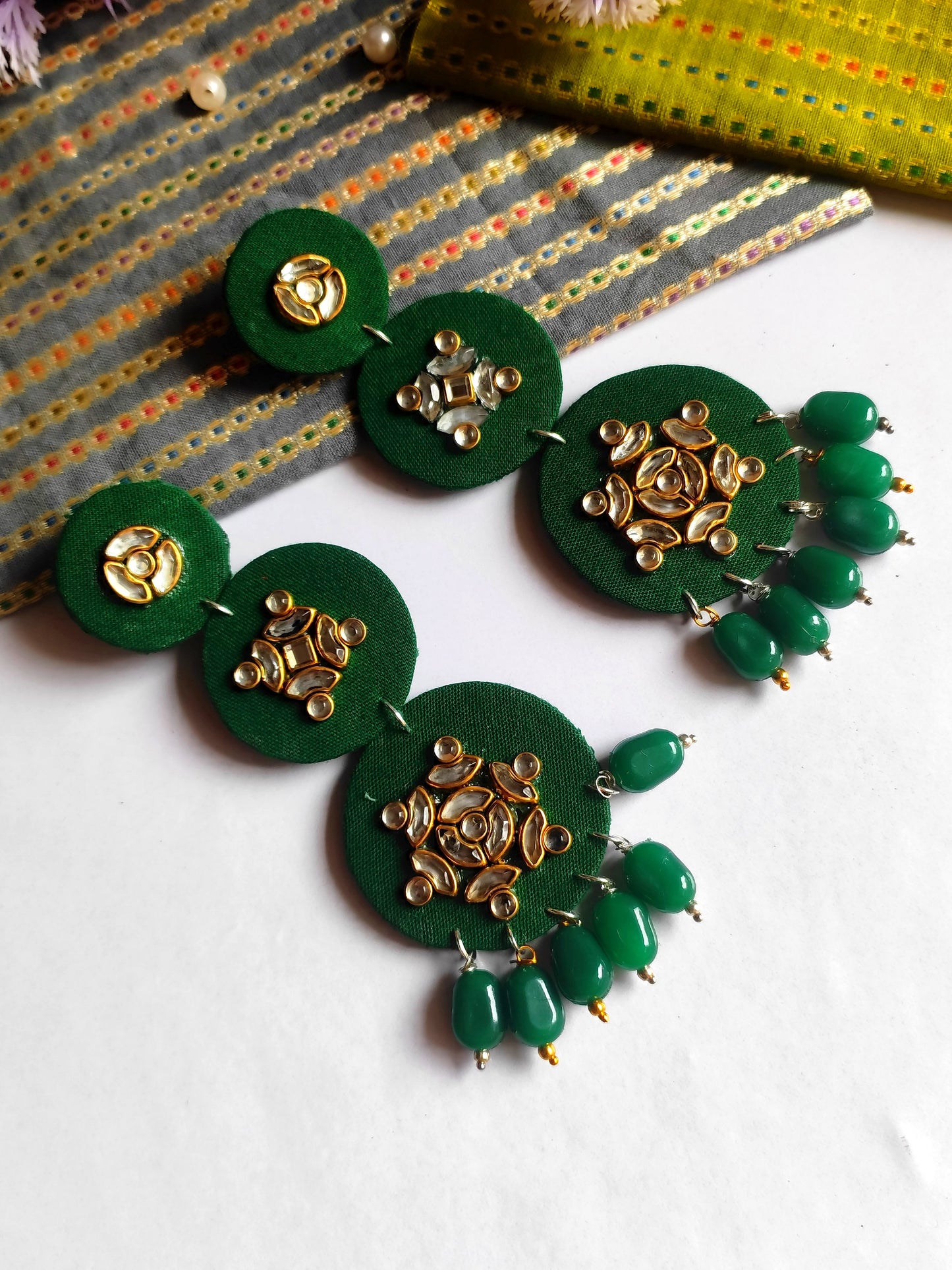 shreya handmade fabric long earring