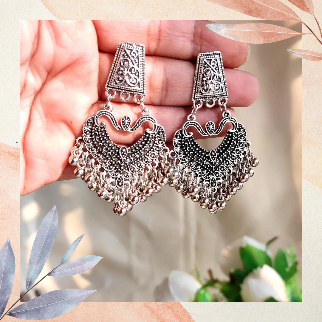 Pearl jhumka /silver oxide jhumka