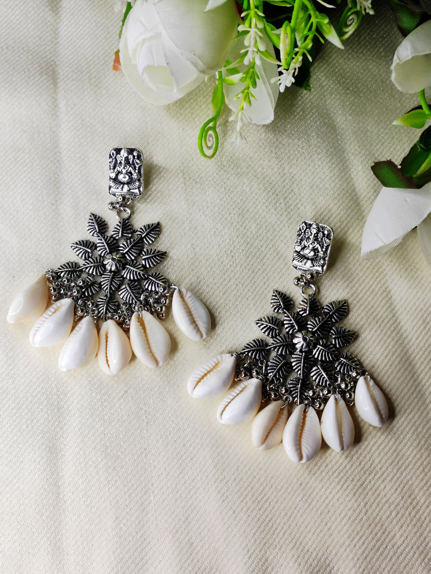 Handmade oxide kaudi jhumka