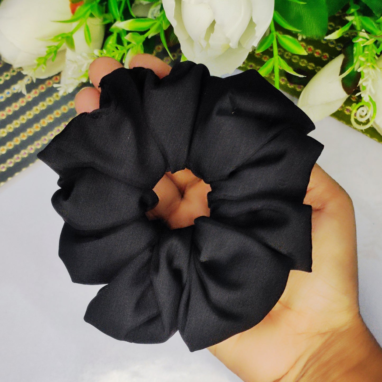Crap fabric scrunchies / hair accessories/ Rubber band/scrunchies by mayurpankh/scrunchies under 100/ Scrunchies for hair/ shop trendy satin scrunchies online