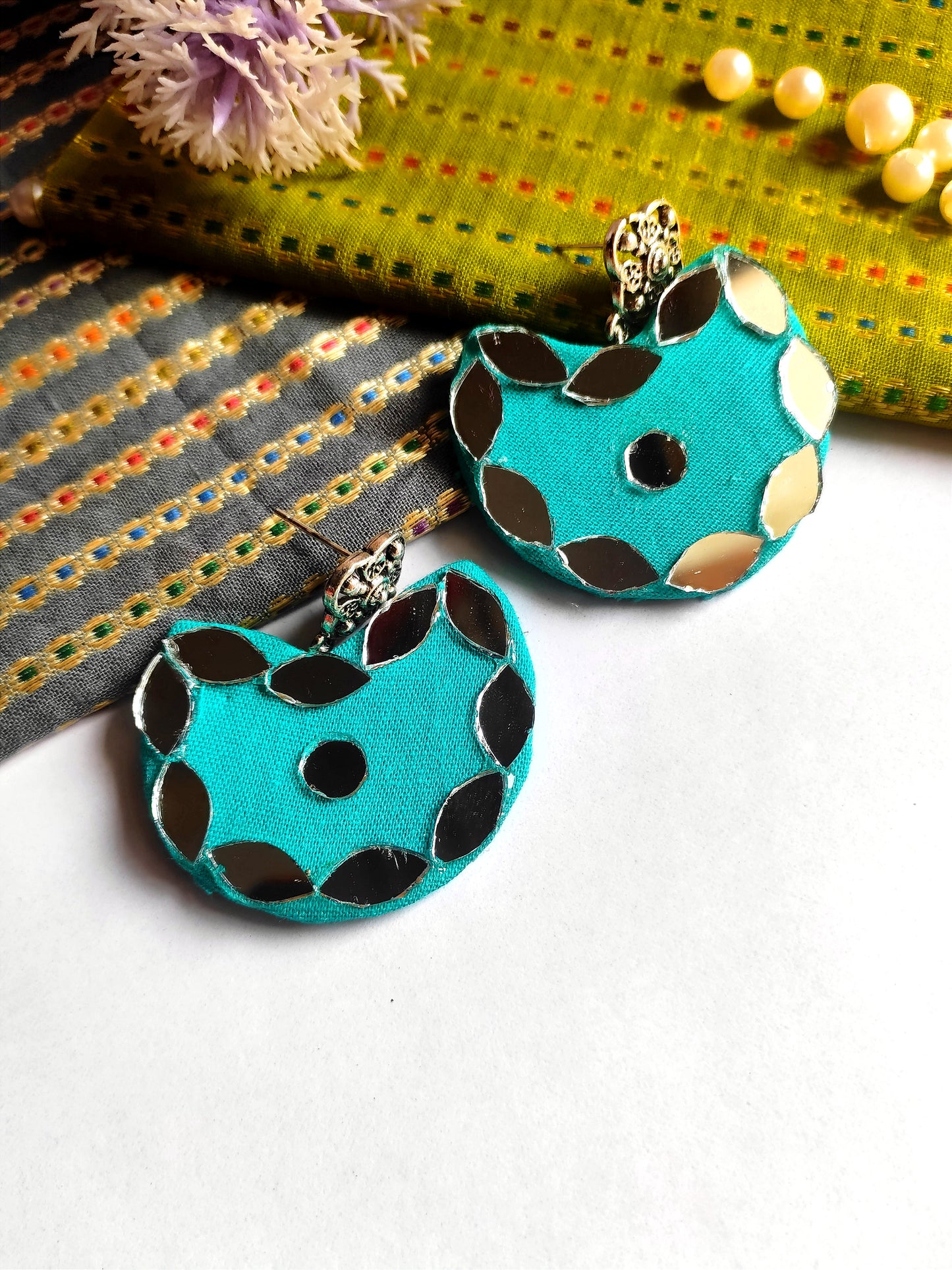 Aasha earring/ handcraft handmade fabric jewellery