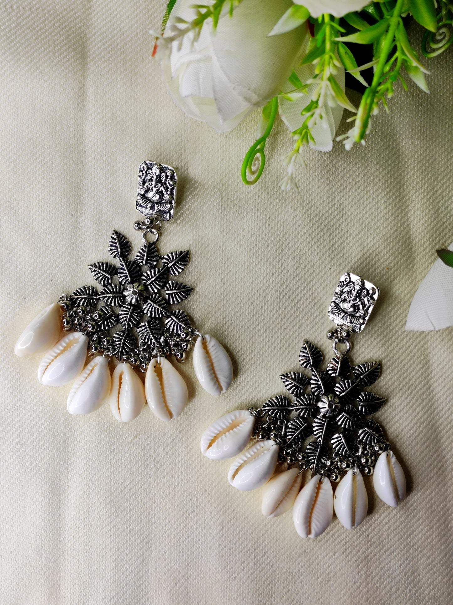 Handmade oxide kaudi jhumka
