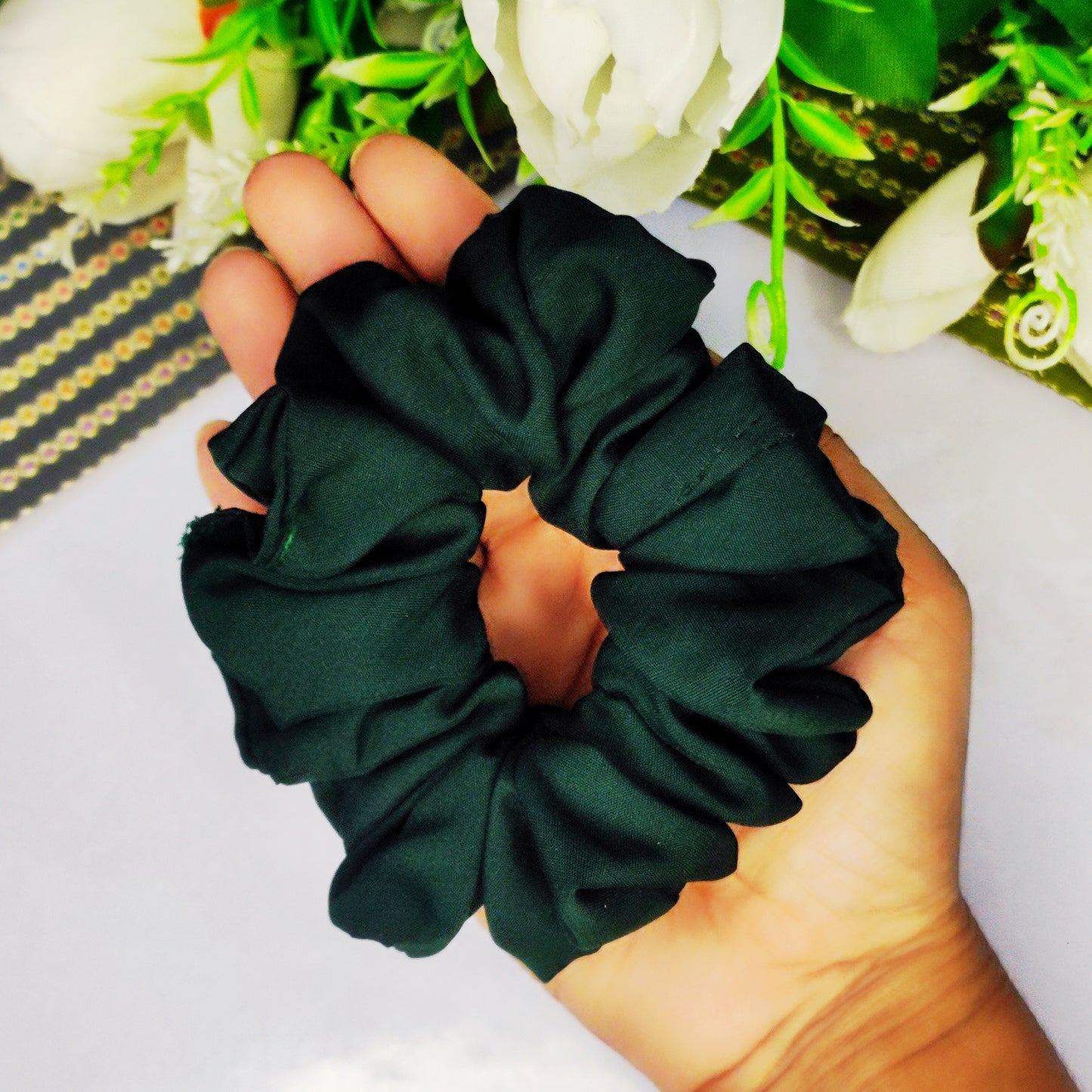 Crap fabric scrunchies / hair accessories/ Rubber band/scrunchies by mayurpankh/scrunchies under 100/ Scrunchies for hair/ shop trendy satin scrunchies online