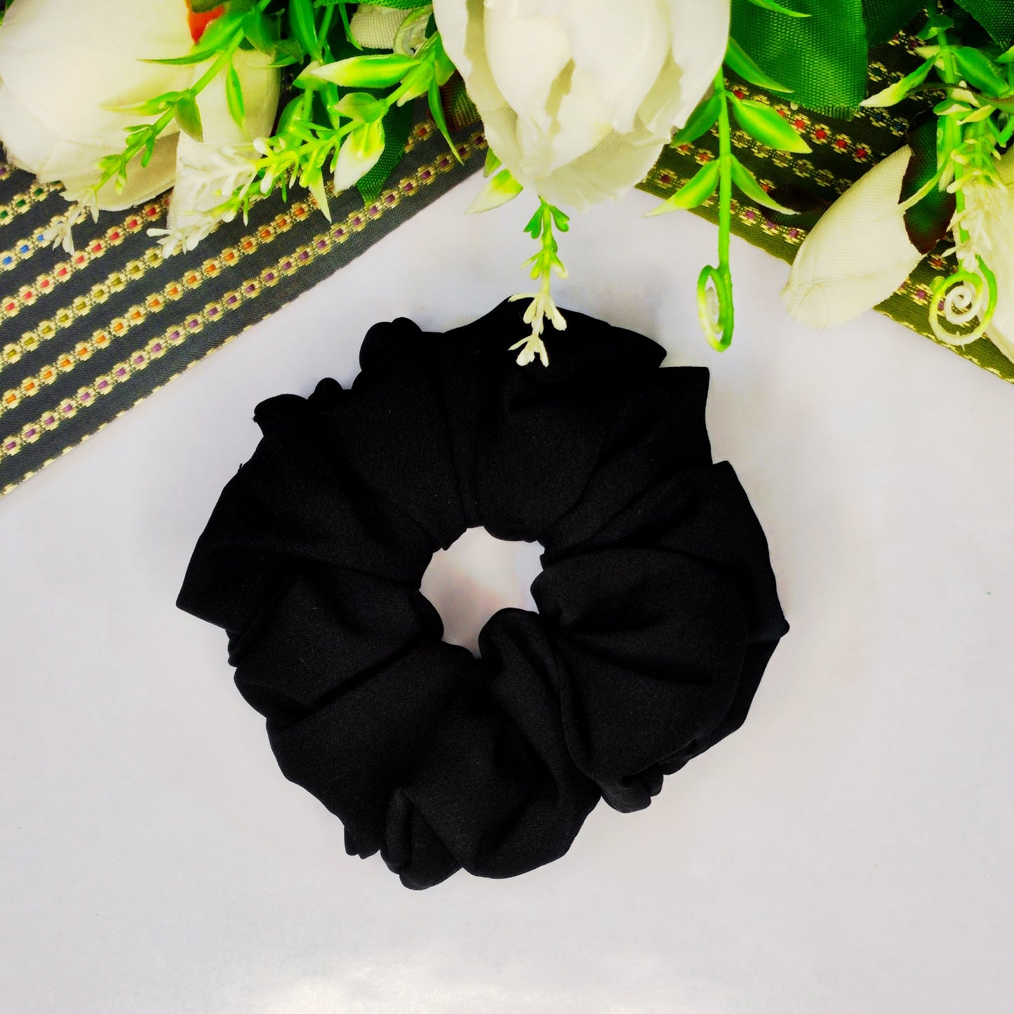 Crap fabric scrunchies / hair accessories/ Rubber band/scrunchies by mayurpankh/scrunchies under 100/ Scrunchies for hair/ shop trendy satin scrunchies online