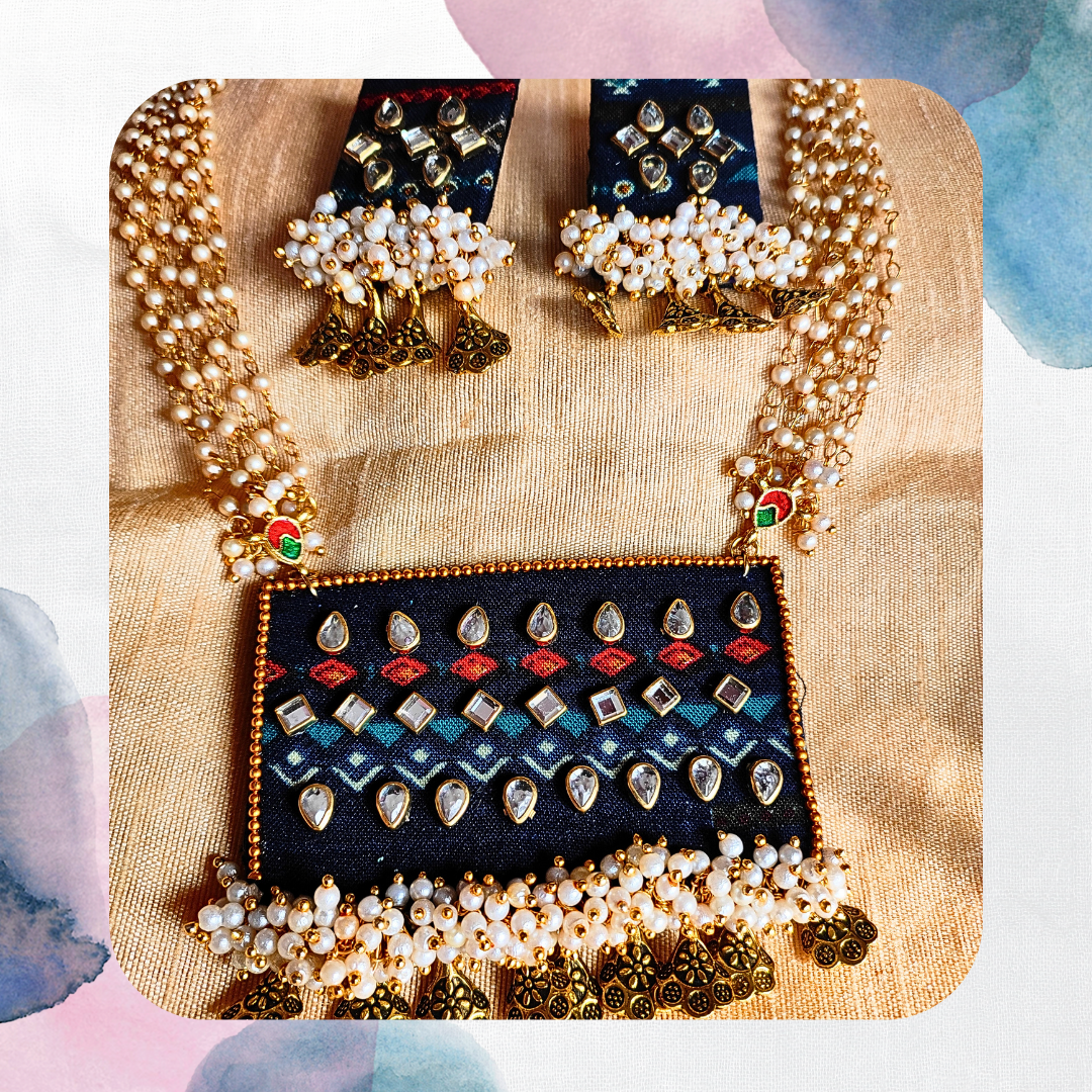 Necklace / Handmade fabric necklace / cloth jewelry