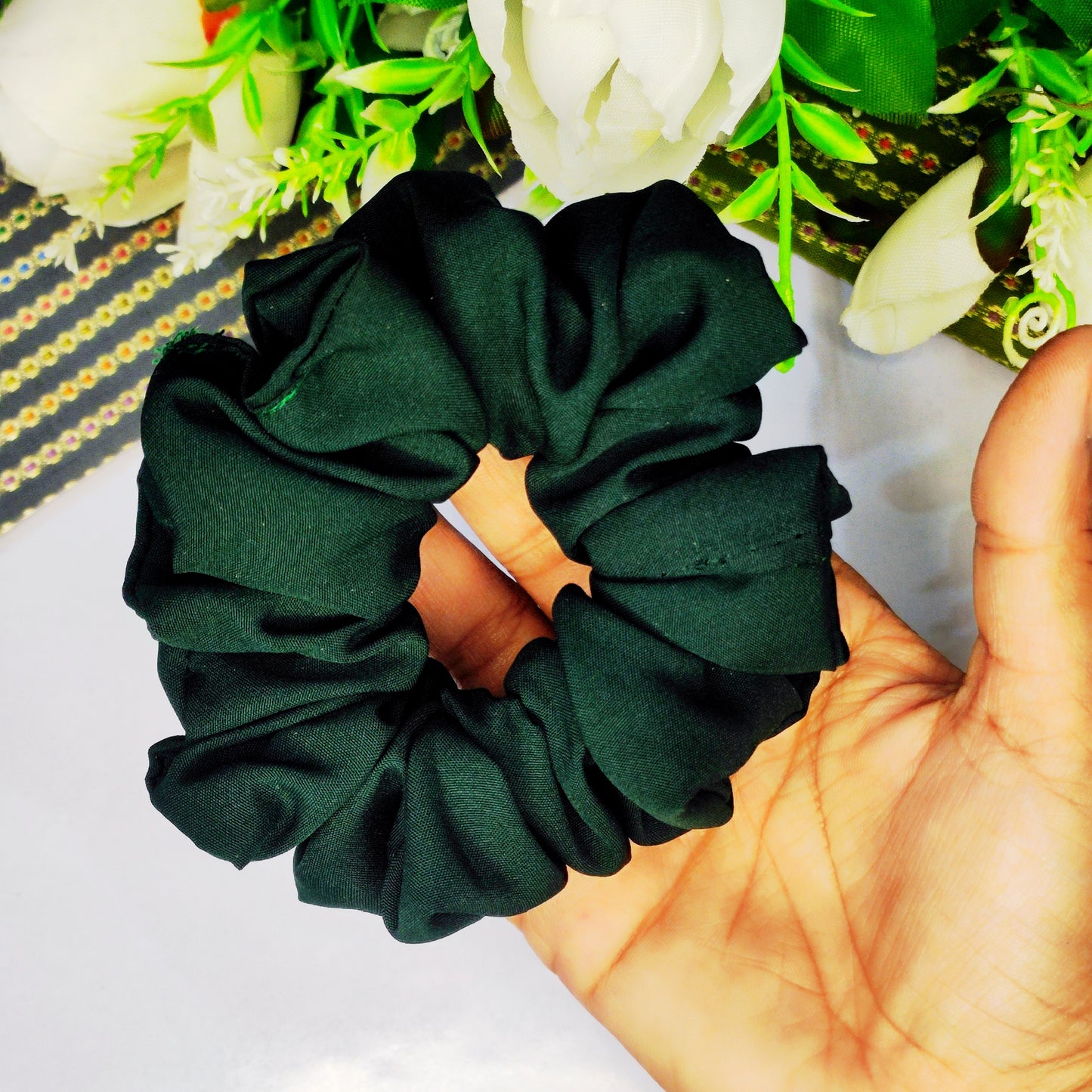 Crap fabric scrunchies / hair accessories/ Rubber band/scrunchies by mayurpankh/scrunchies under 100/ Scrunchies for hair/ shop trendy satin scrunchies online