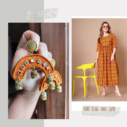 MAHIRA EARRING handmade/ Handmade jewelry collection/ Fabric jewelry by mayurpankh