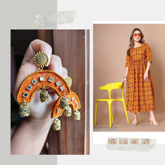 MAHIRA EARRING handmade/ Handmade jewelry collection/ Fabric jewelry by mayurpankh