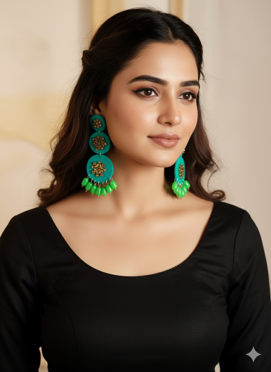 shreya handmade fabric long earring