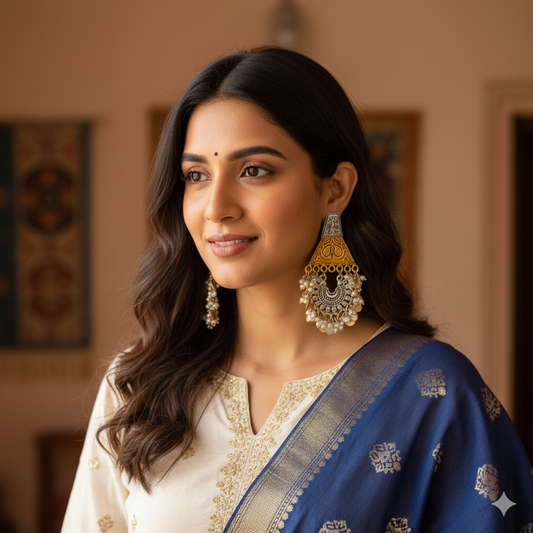 Jhumka  / Handmade earring party wear earring/ golden earrings/ antique earrings