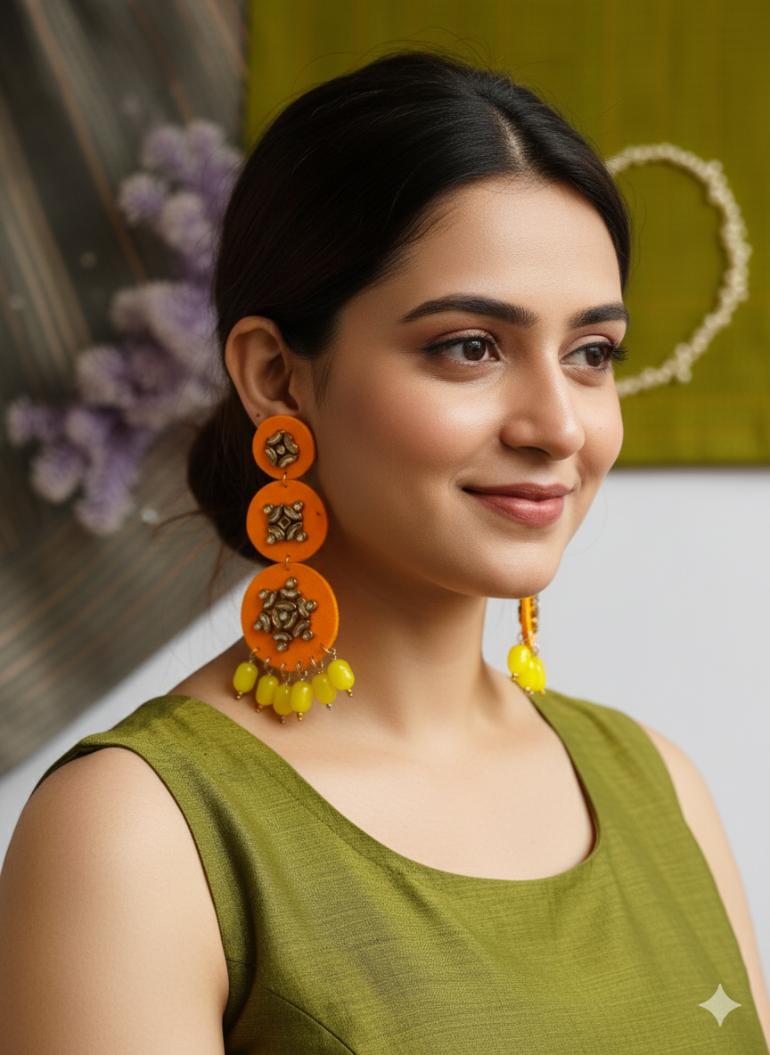 shreya handmade fabric long earring