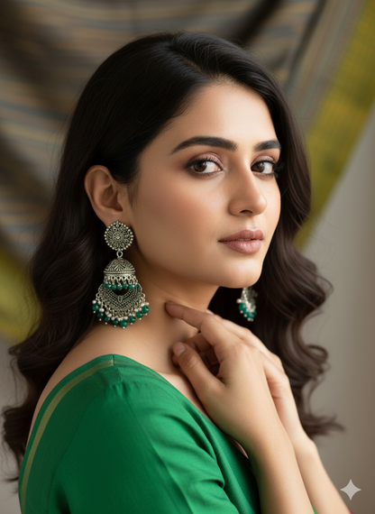 Silver jhumka earring handmade