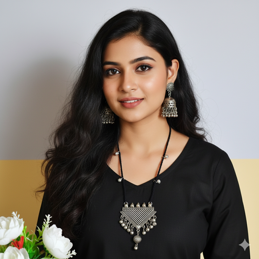 Silver oxide necklace / navratri jewelry