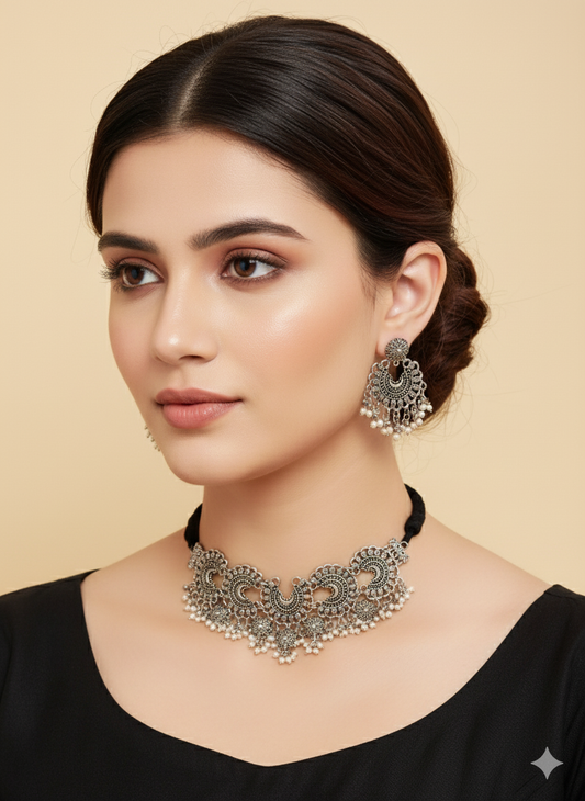 Silver choker /Navratrijewelry