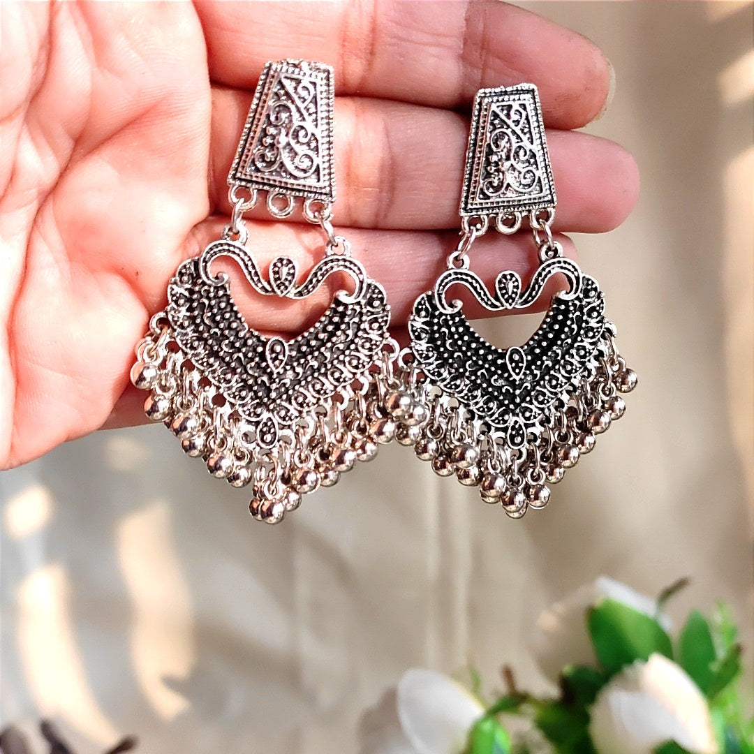 Pearl jhumka /silver oxide jhumka