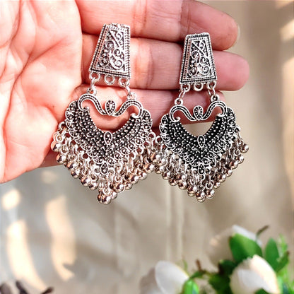 Pearl jhumka /silver oxide jhumka