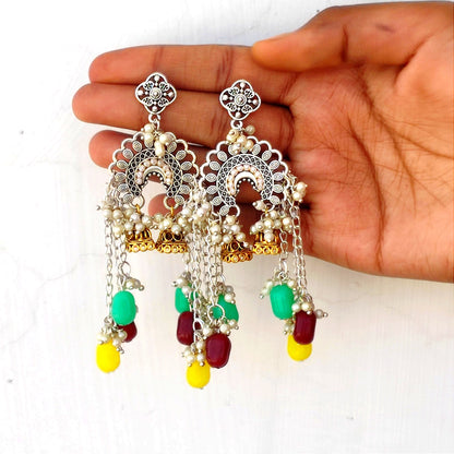 Naina silver jhumka / handmade jhumka by mayurpankh handmade/ oxide jhumka