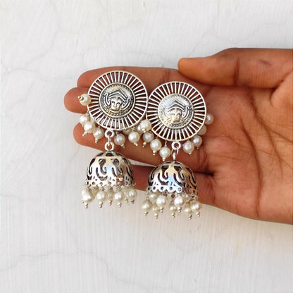 Pearl jhumka /silver oxide jhumka
