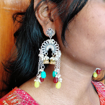 Naina silver jhumka / handmade jhumka by mayurpankh handmade/ oxide jhumka