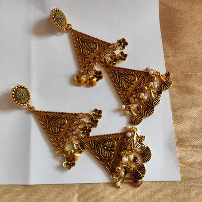 mayur golden jhumka/ golden jhumka Handmade