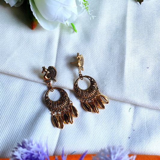 Handcraft golden earrings|| Handmade earrings by mayurpankh|| oxide jewelry