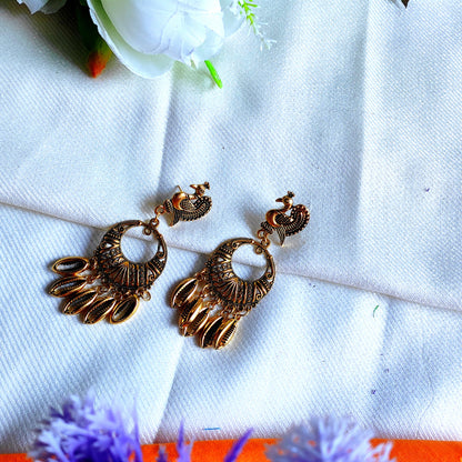 Handcraft golden earrings|| Handmade earrings by mayurpankh|| oxide jewelry