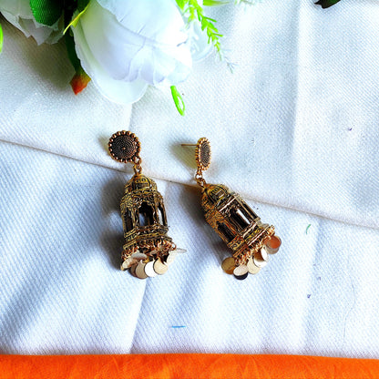 Handcraft golden earrings|| Handmade earrings by mayurpankh|| oxide jewelry