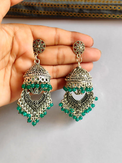 Silver jhumka earring handmade