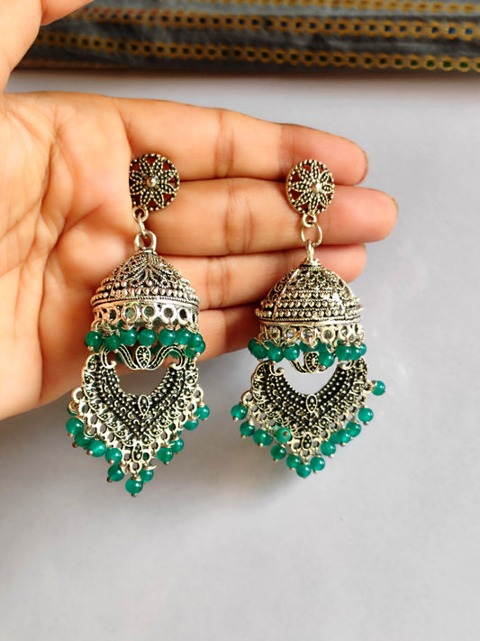 Silver jhumka earring handmade