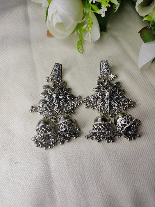 Silver jhumka/ oxide jhumka/ earring handmade