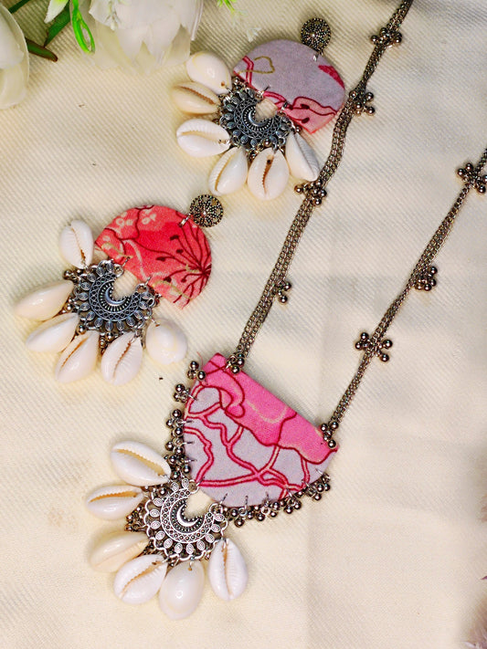 Fabric long necklace